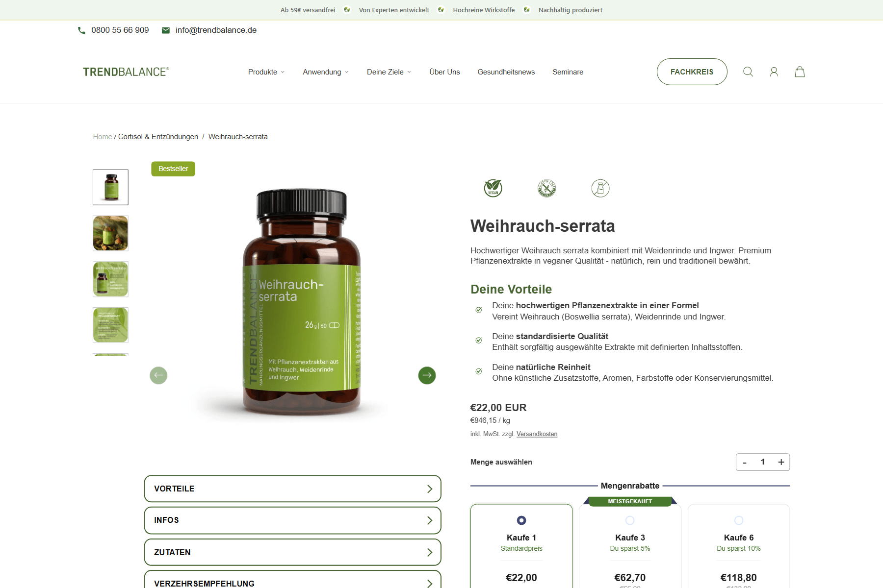 Trendbalance Produktseite